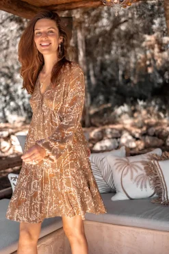 Short Dress Mio Paisley Taupe