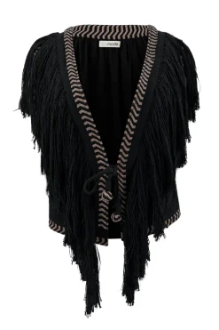 Short Fringe Gilet Esthetica Black