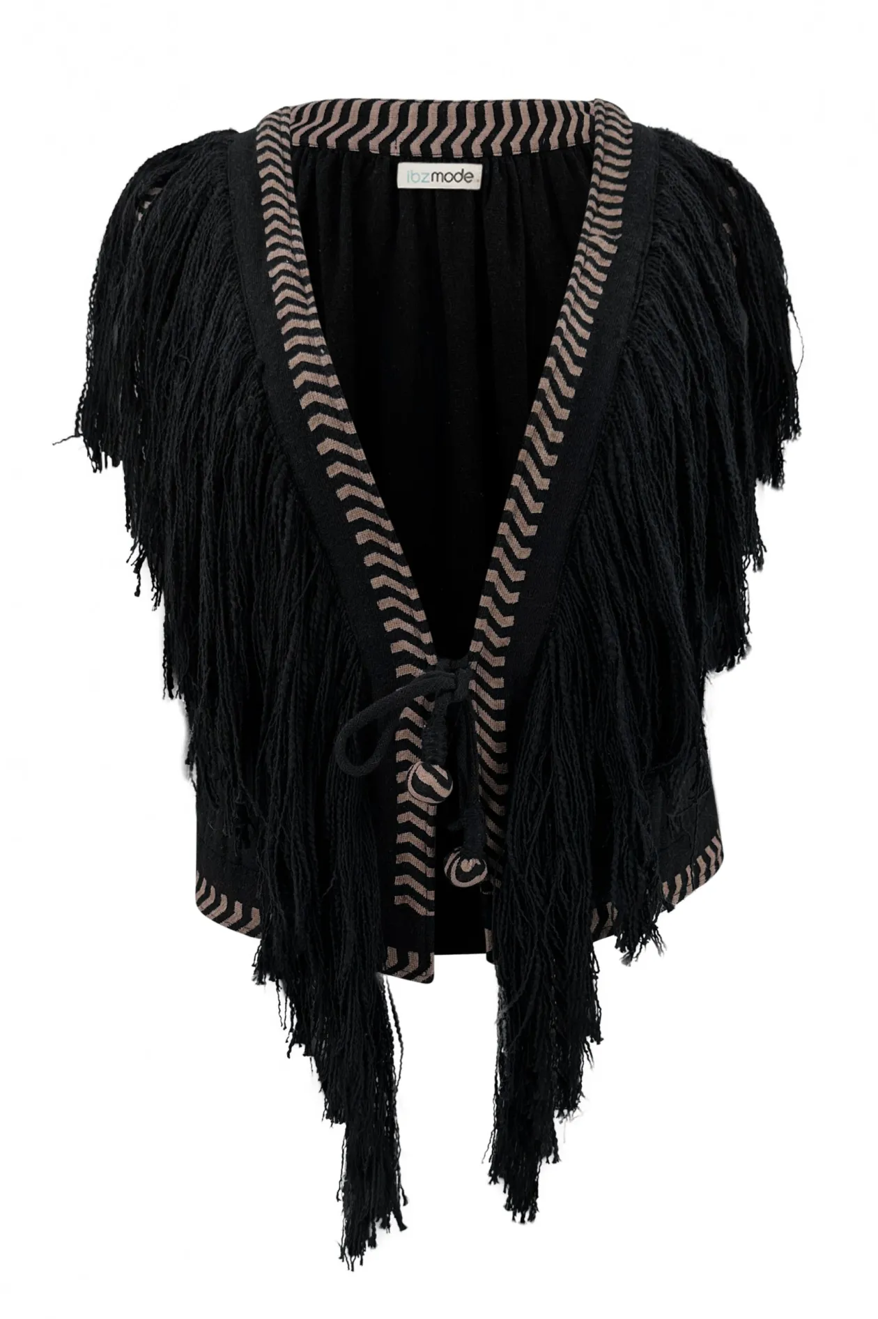 Short Fringe Gilet Esthetica Black