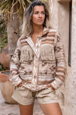 Short Fringe Jacket Nomad Natural