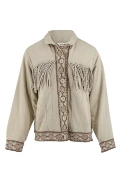 Short Fringe Jacket Nomad Combi Light Sand