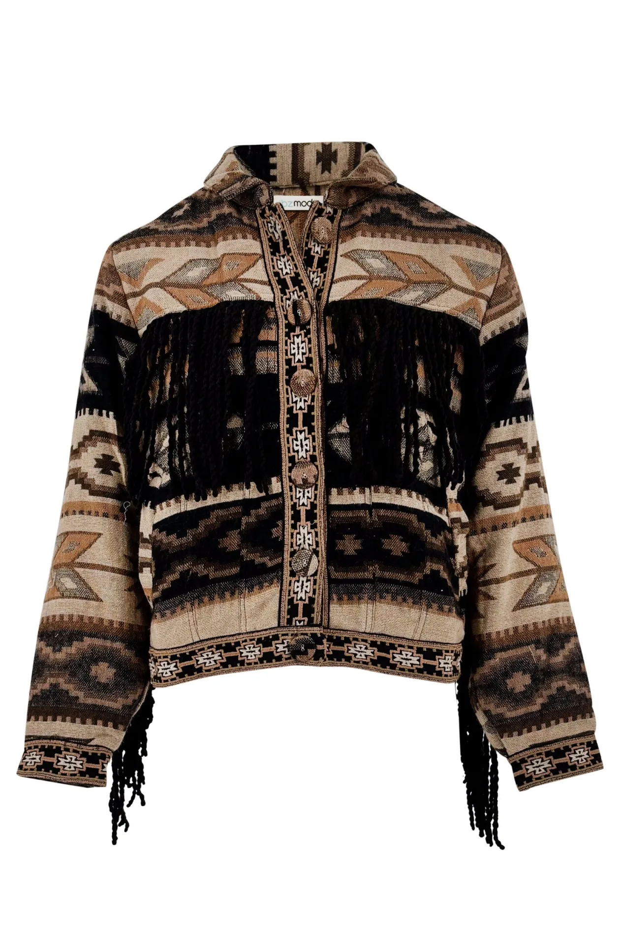Short Fringe Jacket Nomad Brown