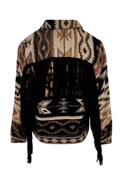 Short Fringe Jacket Nomad Brown