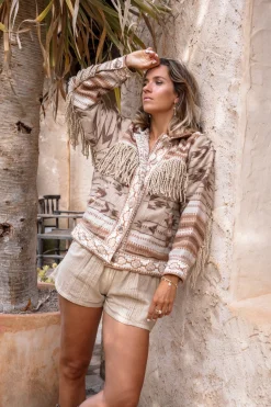 Short Fringe Jacket Nomad Natural