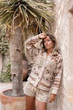Short Fringe Jacket Nomad Natural