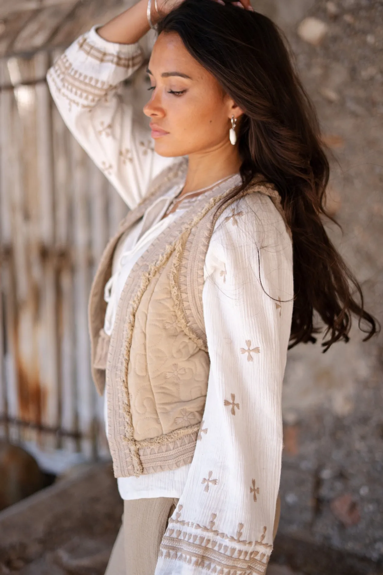 Short Gilet Sonrisa Taupe