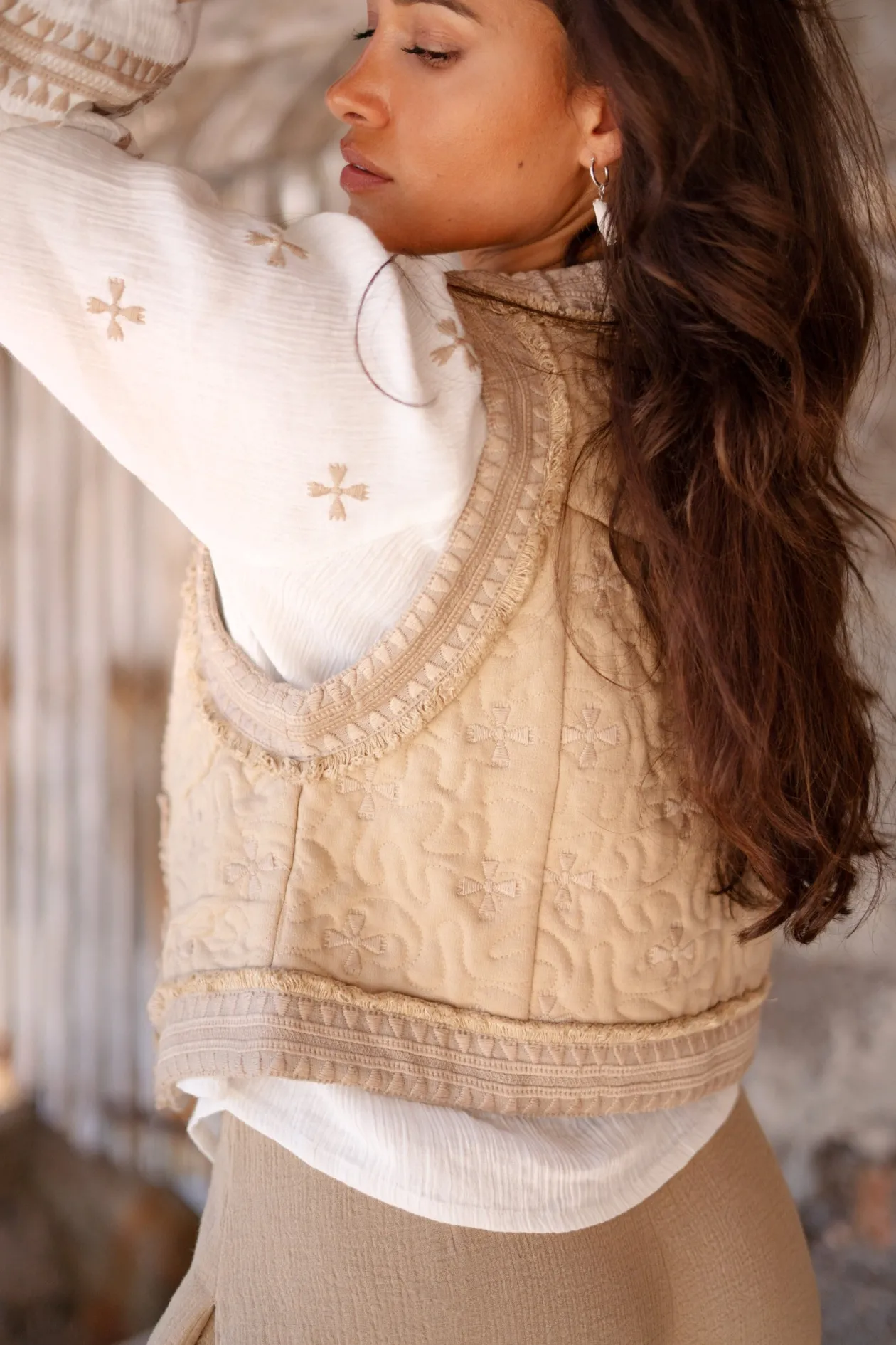 Short Gilet Sonrisa Taupe