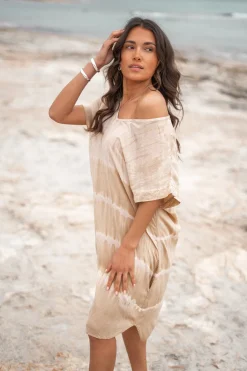 Short Kaftan Noa Tie Dye Sand/Beige