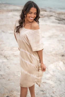 Short Kaftan Noa Tie Dye Sand/Beige