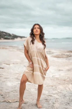 Short Kaftan Noa Tie Dye Sand/Beige