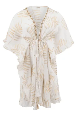 Short Kimono Leafy White