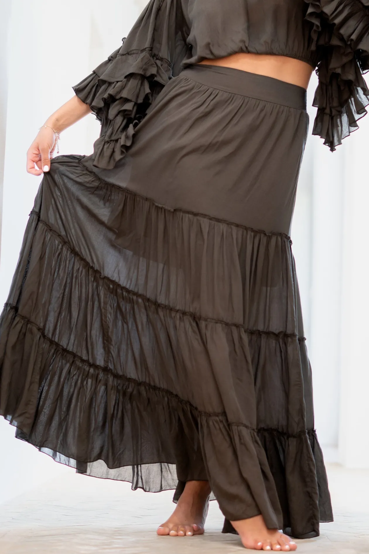Skirt Lucia Boho Dark Taupe