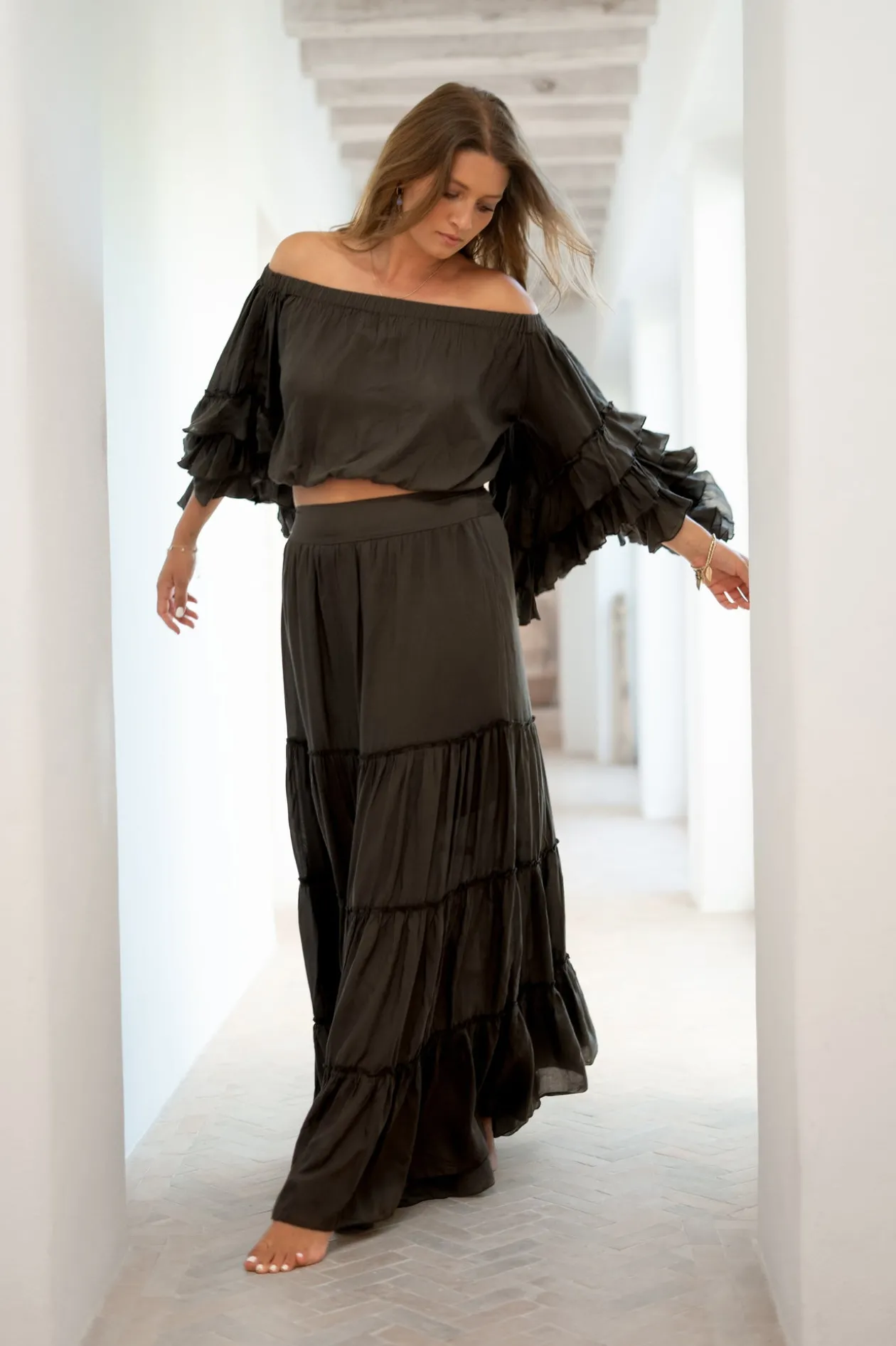 Skirt Lucia Boho Dark Taupe