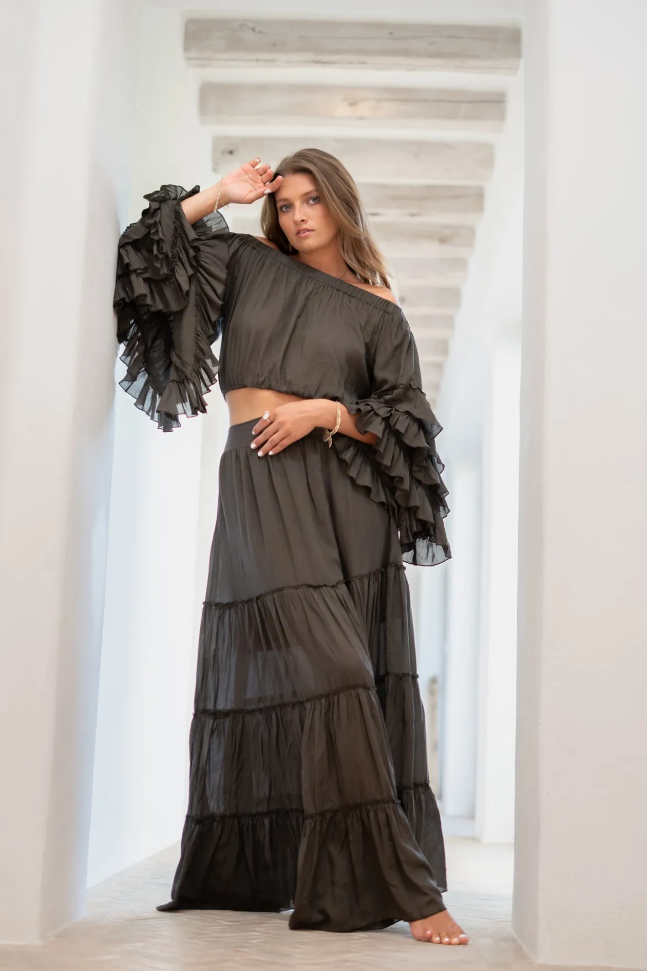 Skirt Lucia Boho Dark Taupe