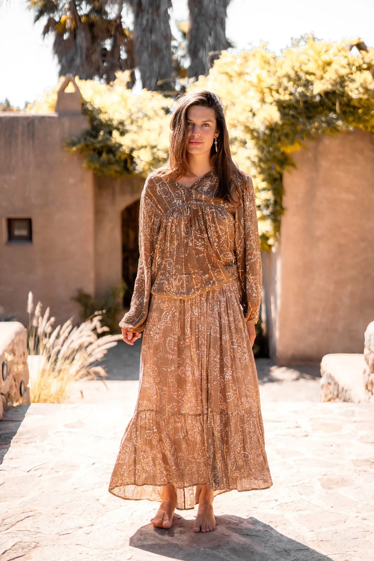 Skirt Santi Paisley Taupe