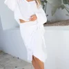 Skirt Wide Linen White