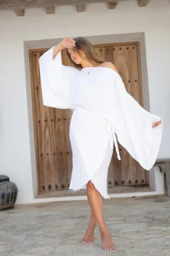 Skirt Wide Linen White