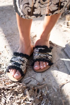 Slipper Inessa Baroque Black Print