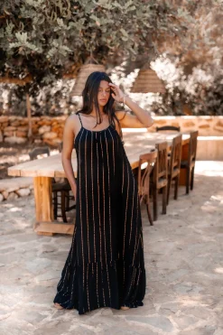 Strap Dress Gigi Stripe Black