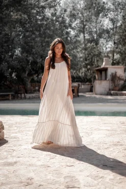 Strap Dress Gigi Stripe Ecru