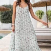 Strap Dress Madia Flower Mint