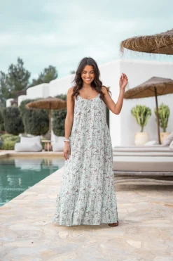 Strap Dress Madia Flower Mint
