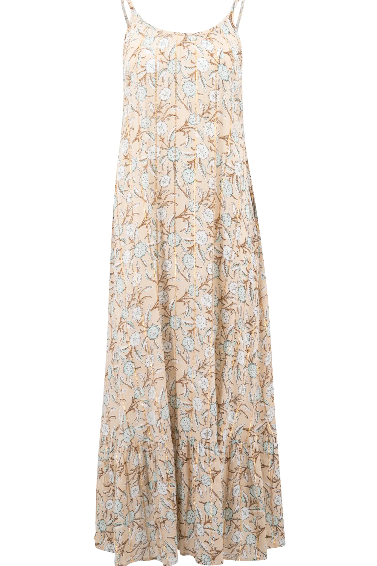 Strap Dress Madia Flower Sand