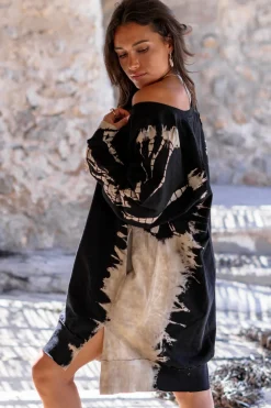 Sweater Dress Chavela Black Tie Dye