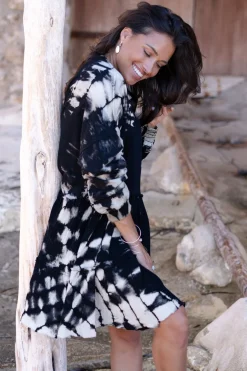 Sweater Dress Coleta Black Tie Dye