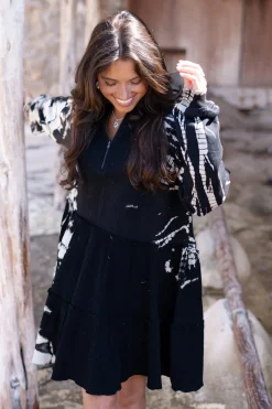 Sweater Dress Coleta Black Tie Dye