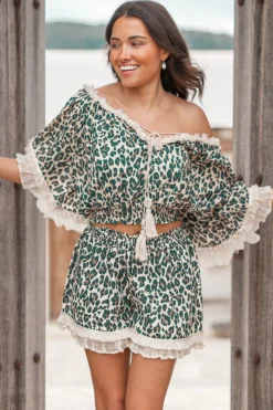 Top Ana Leopard Black