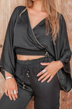 Top Zoia Silk Zwart