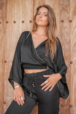 Top Zoia Silk Zwart