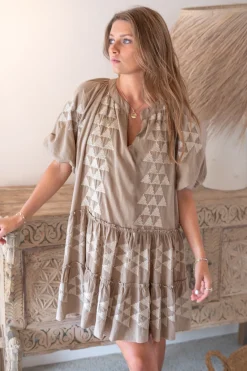 Tunic Ida Cuadros Taupe