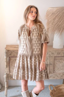 Tunic Ida Cuadros Taupe