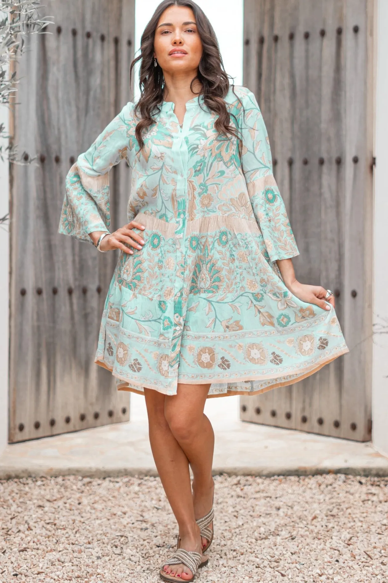 Tuniek Alise Flower Aqua