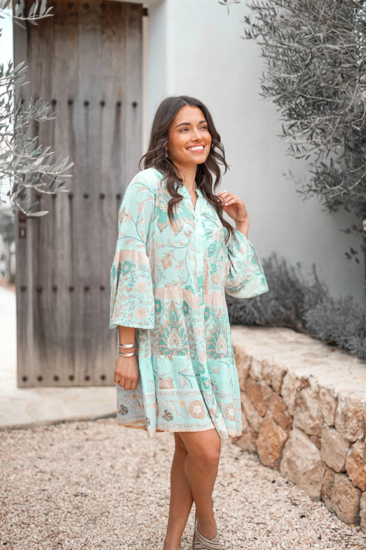 Tuniek Alise Flower Aqua