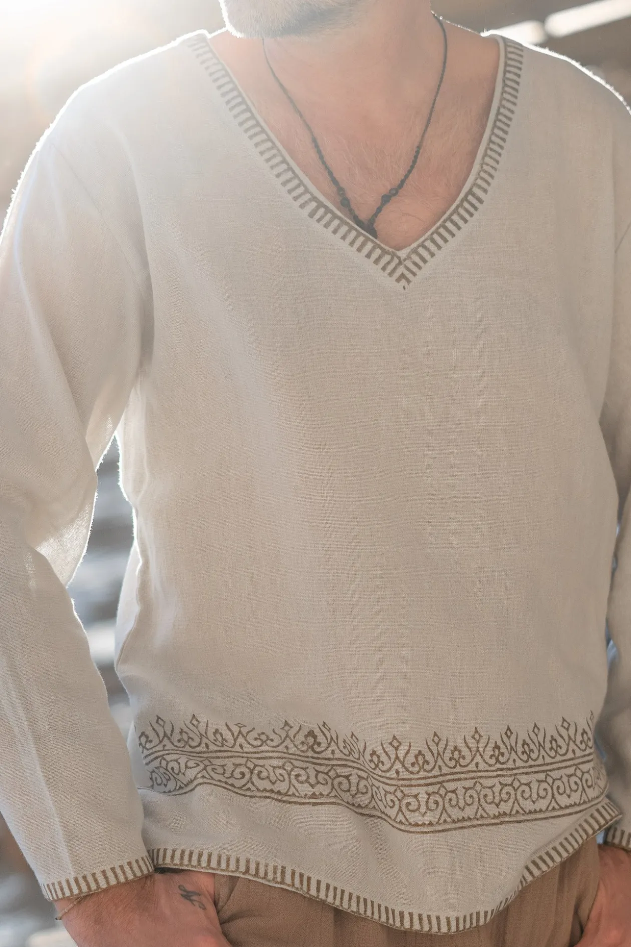 V-neck Shirt Raf Ivory
