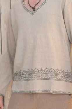 V-neck Shirt Raf Sand