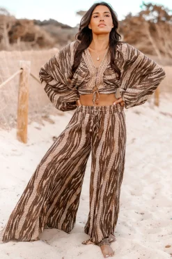 Wide Pants Emika Brown Print
