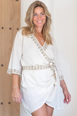 Wrap Dress Soof Scorva Ecru