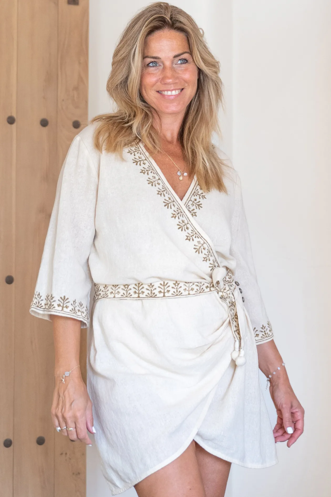 Wrap Dress Soof Scorva Ecru