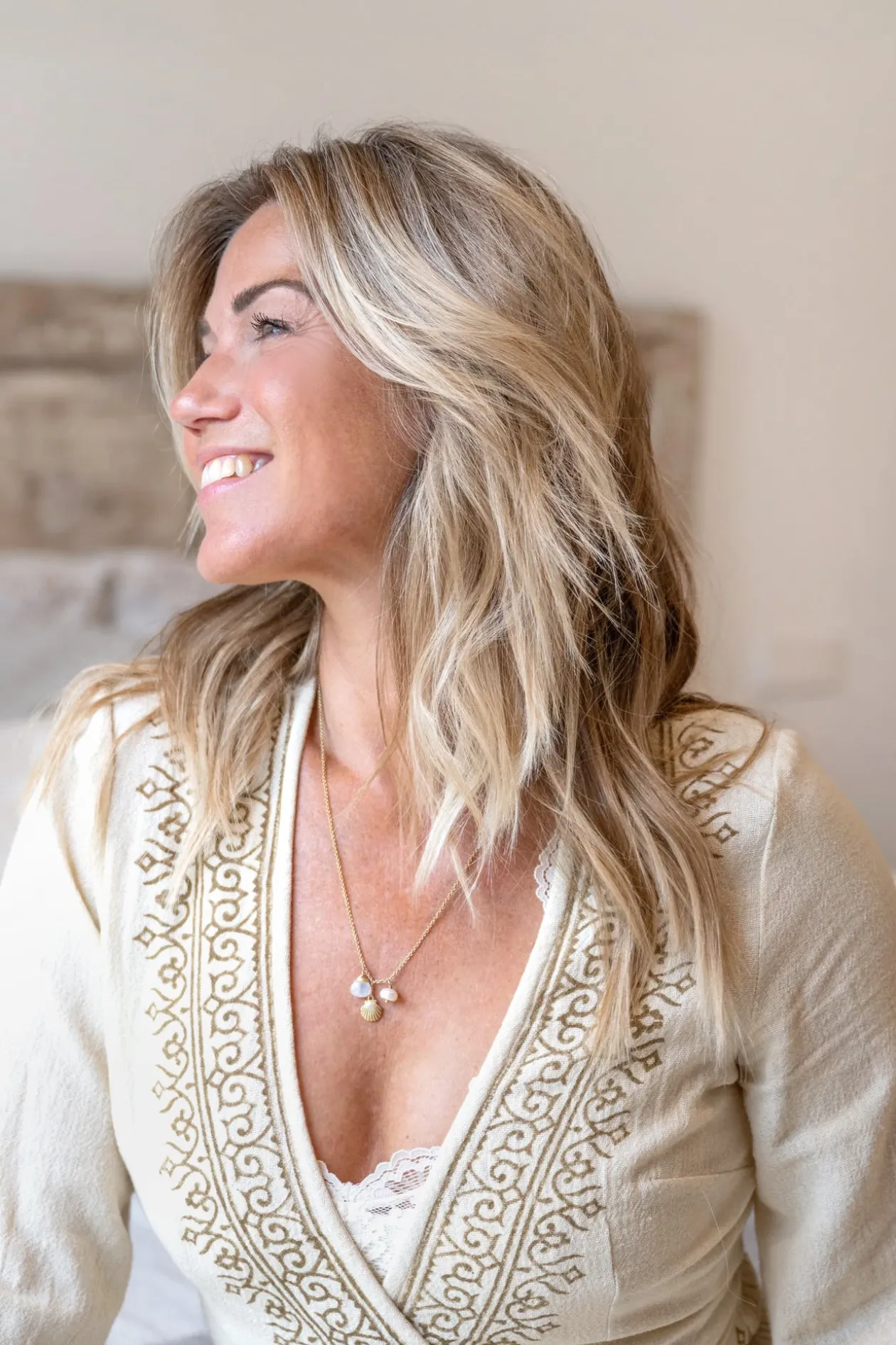 Wrap Top Adri Scorva Ecru
