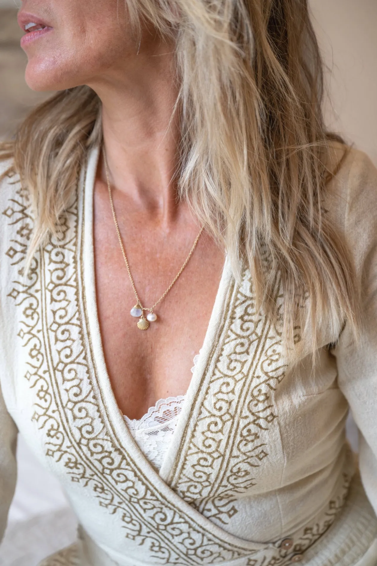 Wrap Top Adri Scorva Ecru